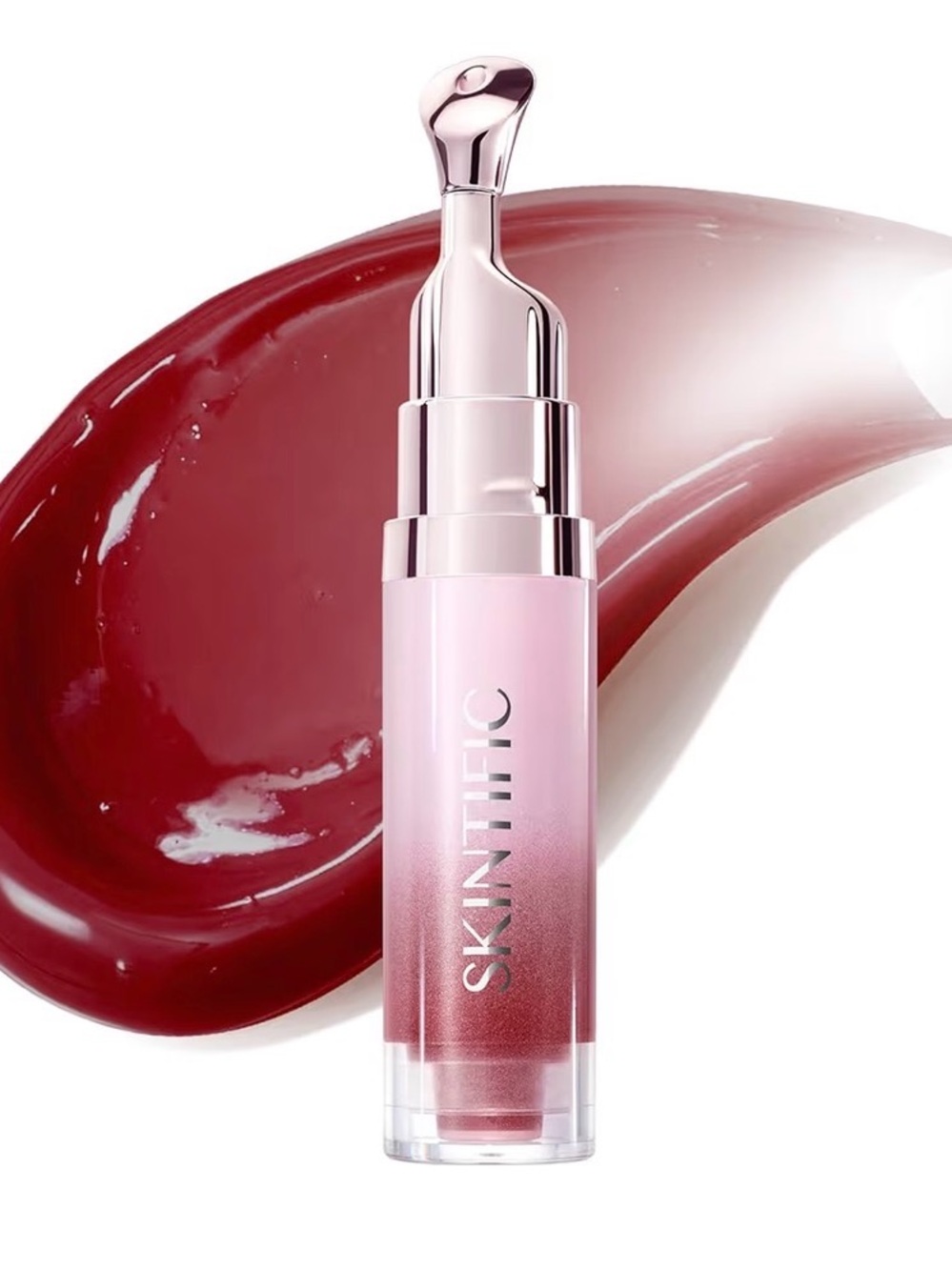 NIB SKINTIFIC Peptide Brightening Lip Serum โ Dusty Rose